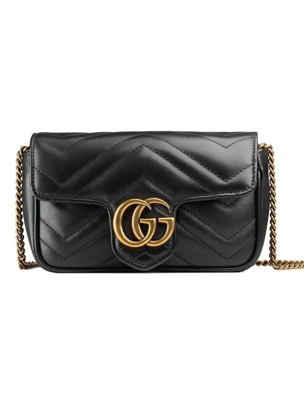 Gucci Gg Marmont Matelasse Leather Super Mini Bag Black