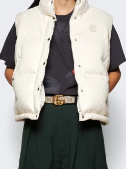 Gucci Gg Marmont Reversible Belt Beige And Black