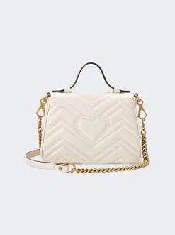 Gucci Gg Marmot Top Handle Bag White