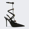 Versace Gladiator Slingback Pumps Black And Gold