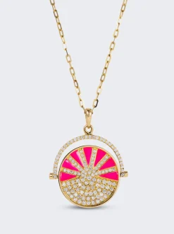 NeverNoT Grab N Go Ready To Laugh Necklace 18K Gold And Pave Diamond