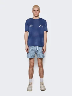 Amiri Gradient Repeat Swim Shorts Blue