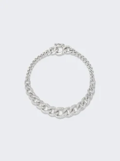 SHAY Gradual Pave Diamond Link Bracelet 18K White Gold