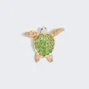 Mio Harutaka Green Garnet Turtle Single Earring 18K Rose Gold And White Gold