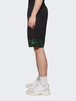 VEERT Heart Embroidered Shorts Black