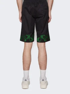 VEERT Heart Embroidered Shorts Black