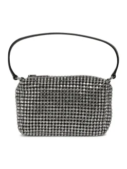 Alexander Wang Heiress Medium Pouch, White Rhinestone Mesh