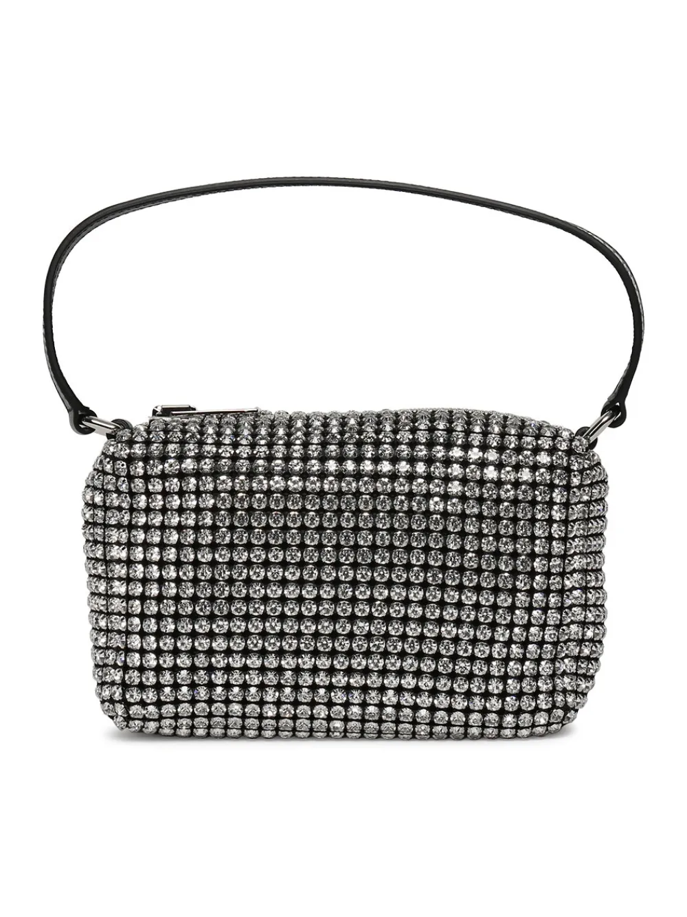 Alexander Wang Heiress Medium Pouch, White Rhinestone Mesh