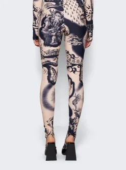 Jean Paul Gaultier Heraldique Legging Nude And Navy
