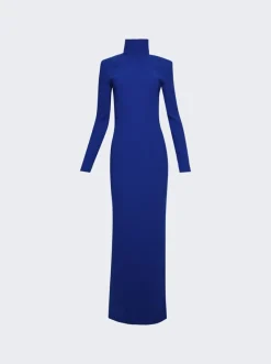 Monot High Neck Backless Dress Blue