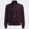 BALLY High Neck Bomber Jacket Orchid Purple