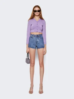 Alexander Wang High Rise Clear Bead Shorts Deep Blue