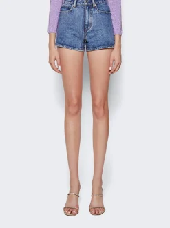 Alexander Wang High Rise Clear Bead Shorts Deep Blue
