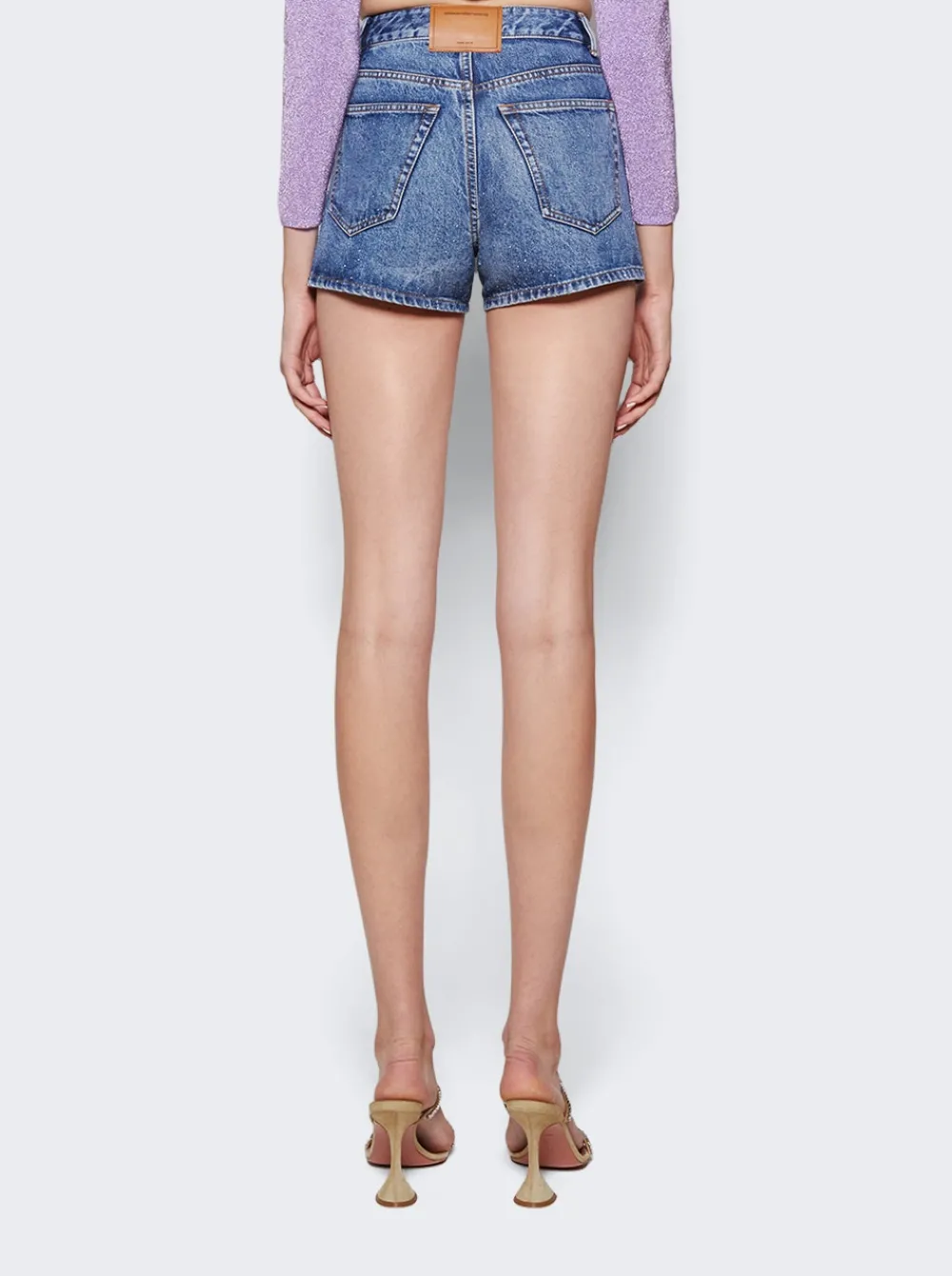 Alexander Wang High Rise Clear Bead Shorts Deep Blue