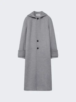 Loewe Hooded Coat Melange Grey