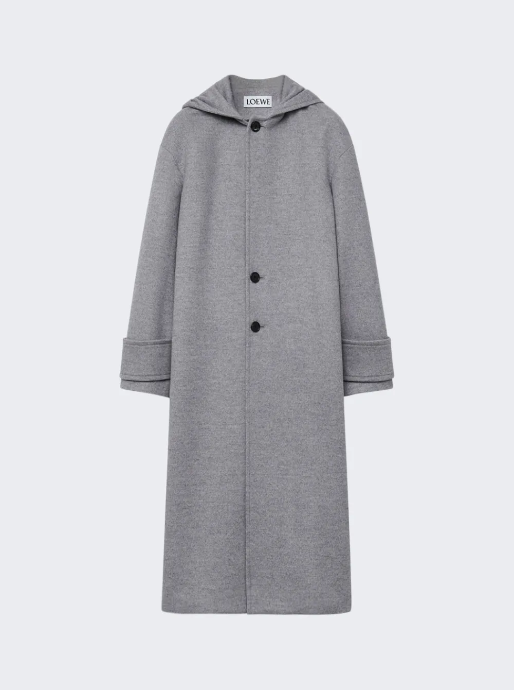 Loewe Hooded Coat Melange Grey