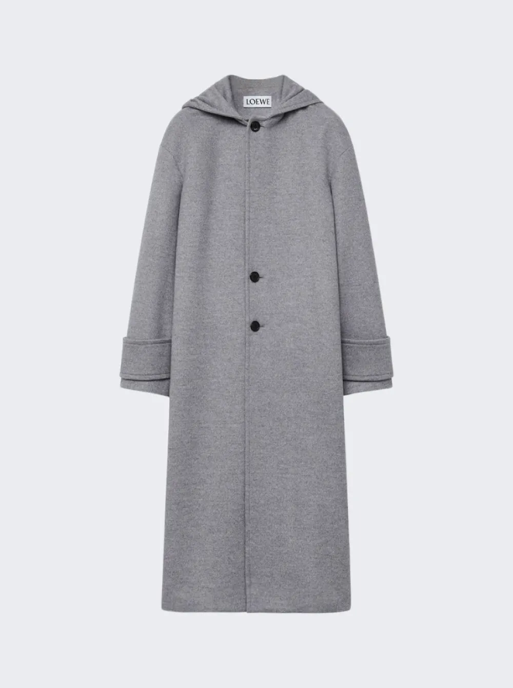 Loewe Hooded Coat Melange Grey