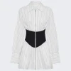 Dion Lee Internal Shirt Corset Dress White And Black