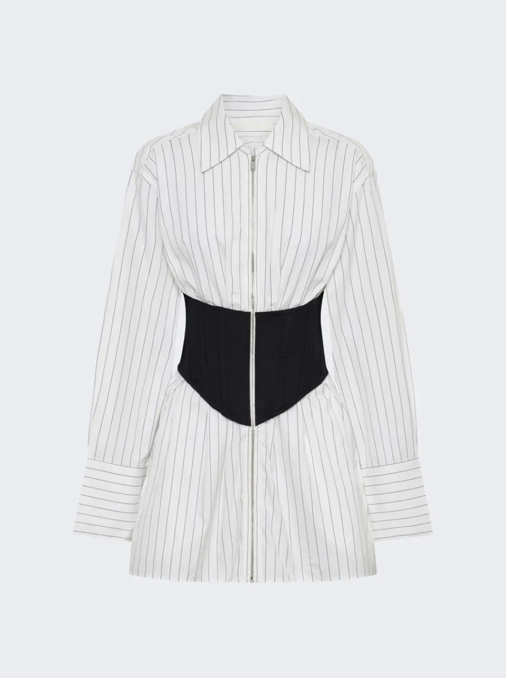 Dion Lee Internal Shirt Corset Dress White And Black