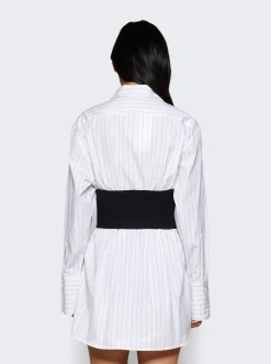 Dion Lee Internal Shirt Corset Dress White And Black