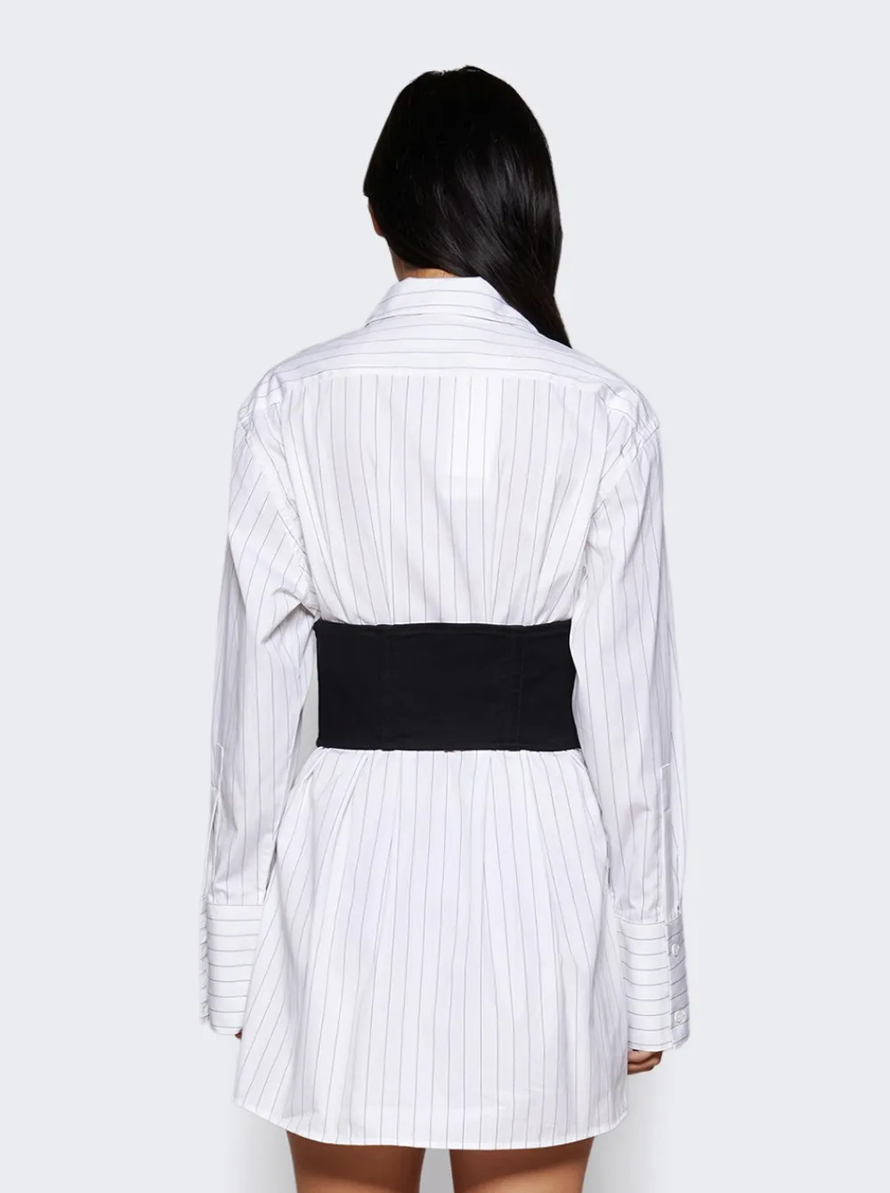 Dion Lee Internal Shirt Corset Dress White And Black