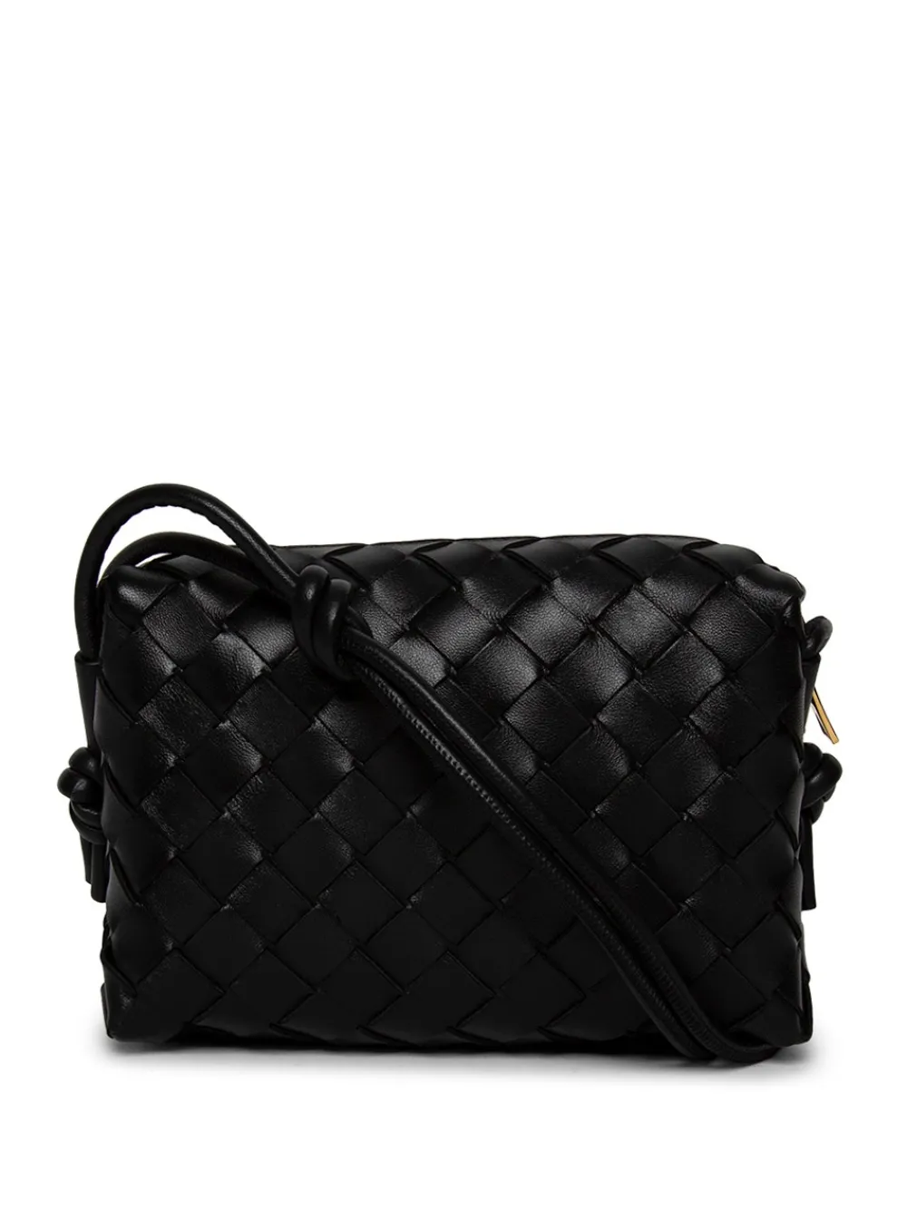Bottega Veneta Intrecciato Mini Bag Black And Gold