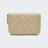 Bottega Veneta Intrecciato Zip Wallet Porridge And Gold
