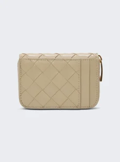 Bottega Veneta Intrecciato Zip Wallet Porridge And Gold