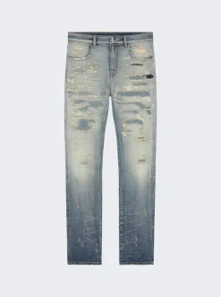 Givenchy Jeans In Rip And Repair Denim Light Blue