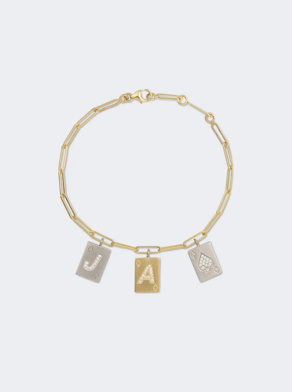 MYSTERYJOY 3 Joy Charms Bracelet 18K White And Yellow Gold