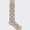 Gucci Lame Gg Socks Brown