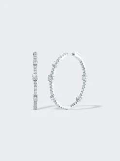 Anita Ko Large Collins Diamond Hoop Earrings 18K White Gold