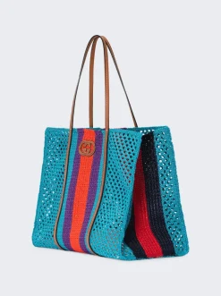 Gucci Large Interlocking G Tote Bag Blue