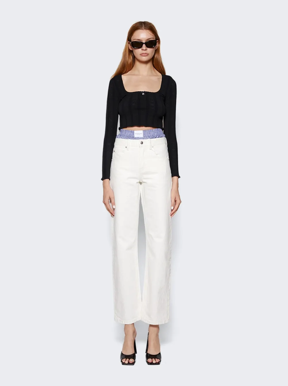 Alexander Wang Layered Boxer Skater Jeans Moonshine