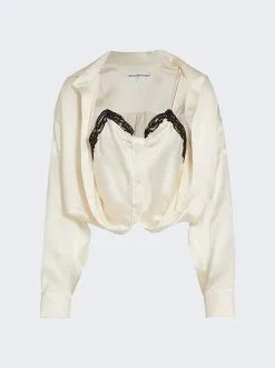 alexanderwang.t Layered Button Down With Integrated Cami Ivory