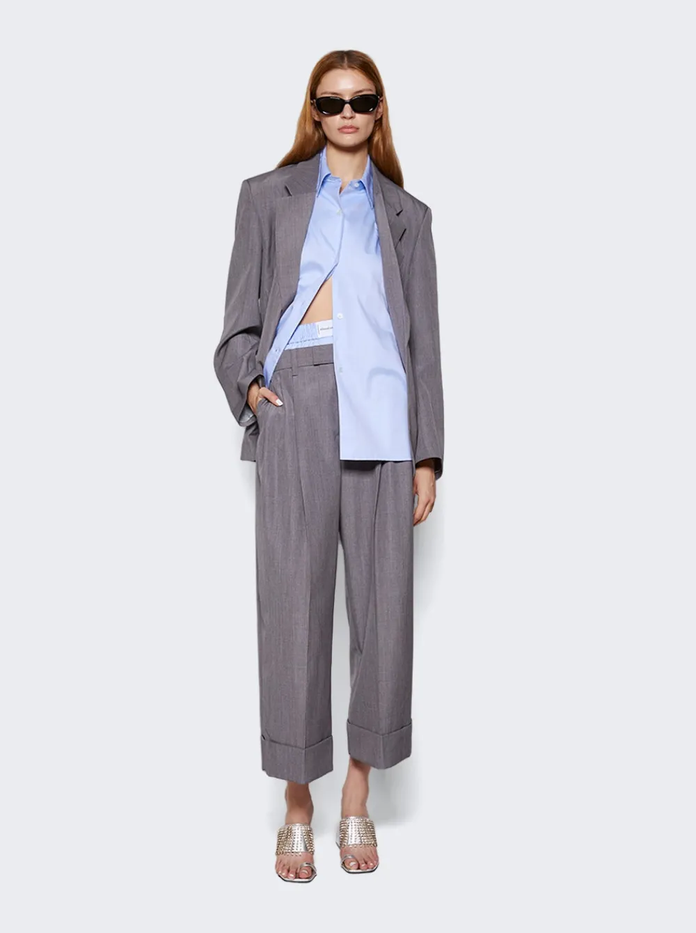 Alexander Wang Layered Tailored Trousers Grey