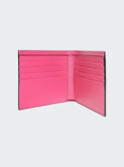 Saint Laurent Leather Billfold Wallet Fuchsia Couture