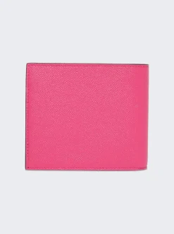 Saint Laurent Leather Billfold Wallet Fuchsia Couture