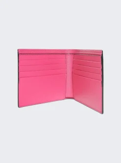 Saint Laurent Leather Billfold Wallet Fuchsia Couture