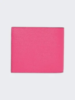 Saint Laurent Leather Billfold Wallet Fuchsia Couture