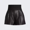 Alexander Wang Leather Safari Shorts Black