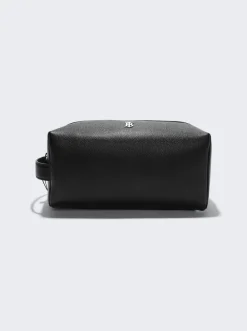 BURBERRY Leather Travel Pouch Black
