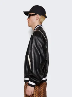 BALLY Letterman Leather Jacket Black