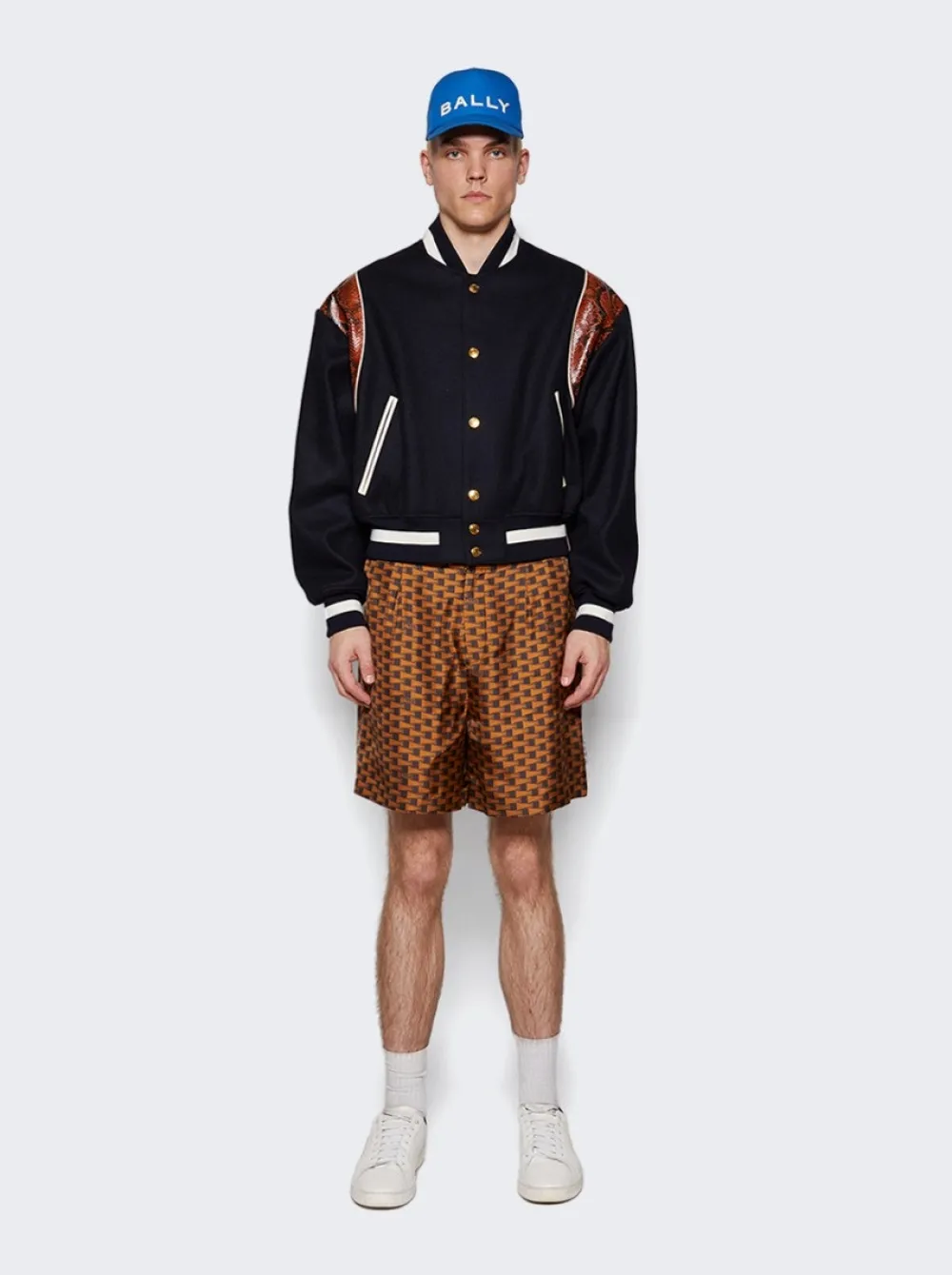 BALLY Letterman Wool Jacket Navy