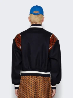 BALLY Letterman Wool Jacket Navy