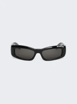 Balenciaga Logo Print Sunglasses Black