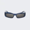 Balenciaga Logo Print Sunglasses Blue
