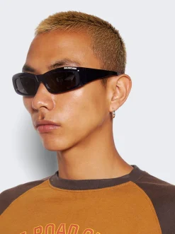 Balenciaga Logo Print Sunglasses Blue