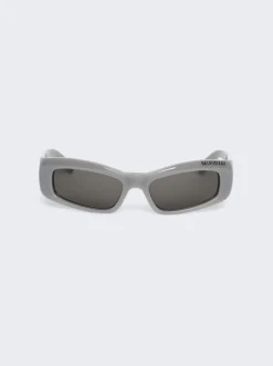 Balenciaga Logo Print Sunglasses Grey