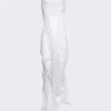 Di Petsa Long Wet Look Dress White